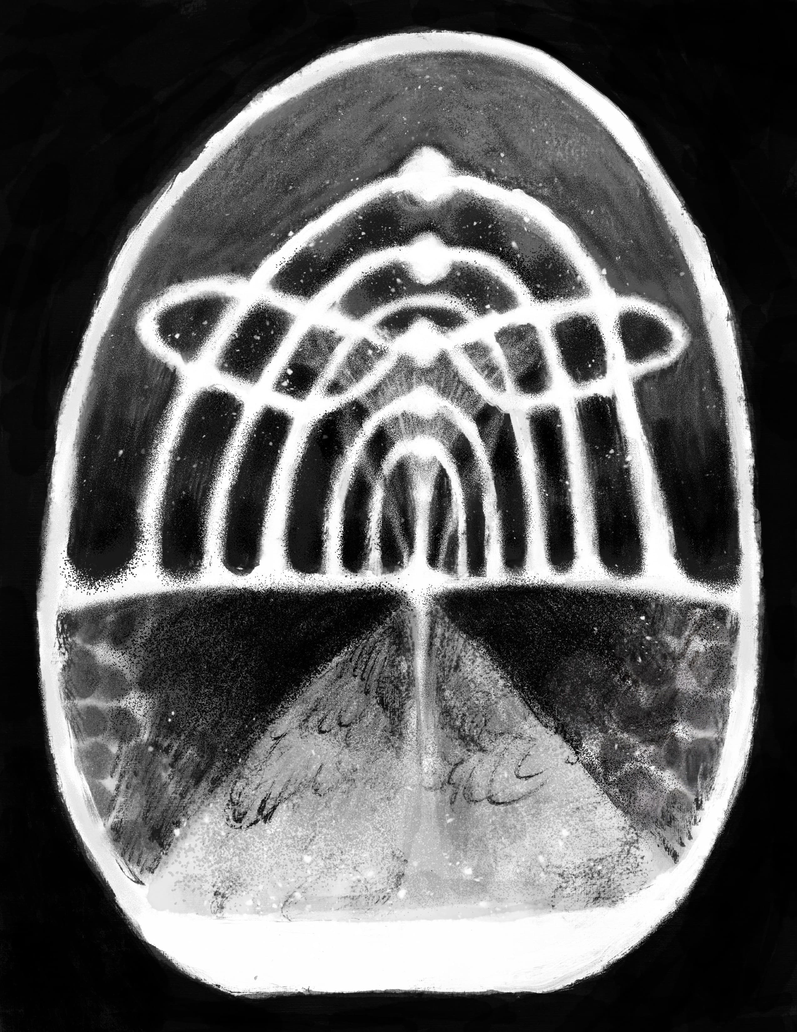 an amorphous shape, similar to an egg