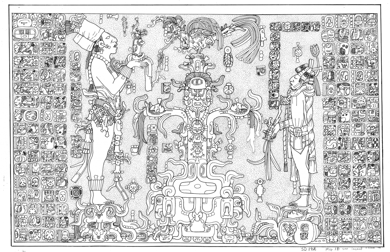 Panel from the Temple of the Foliated Cross, Palenque, Chiapas, Mexico. Via David Stuart. Panel from the Temple of the Foliated Cross, Palenque, Chiapas, Mexico. Via David Stuart.